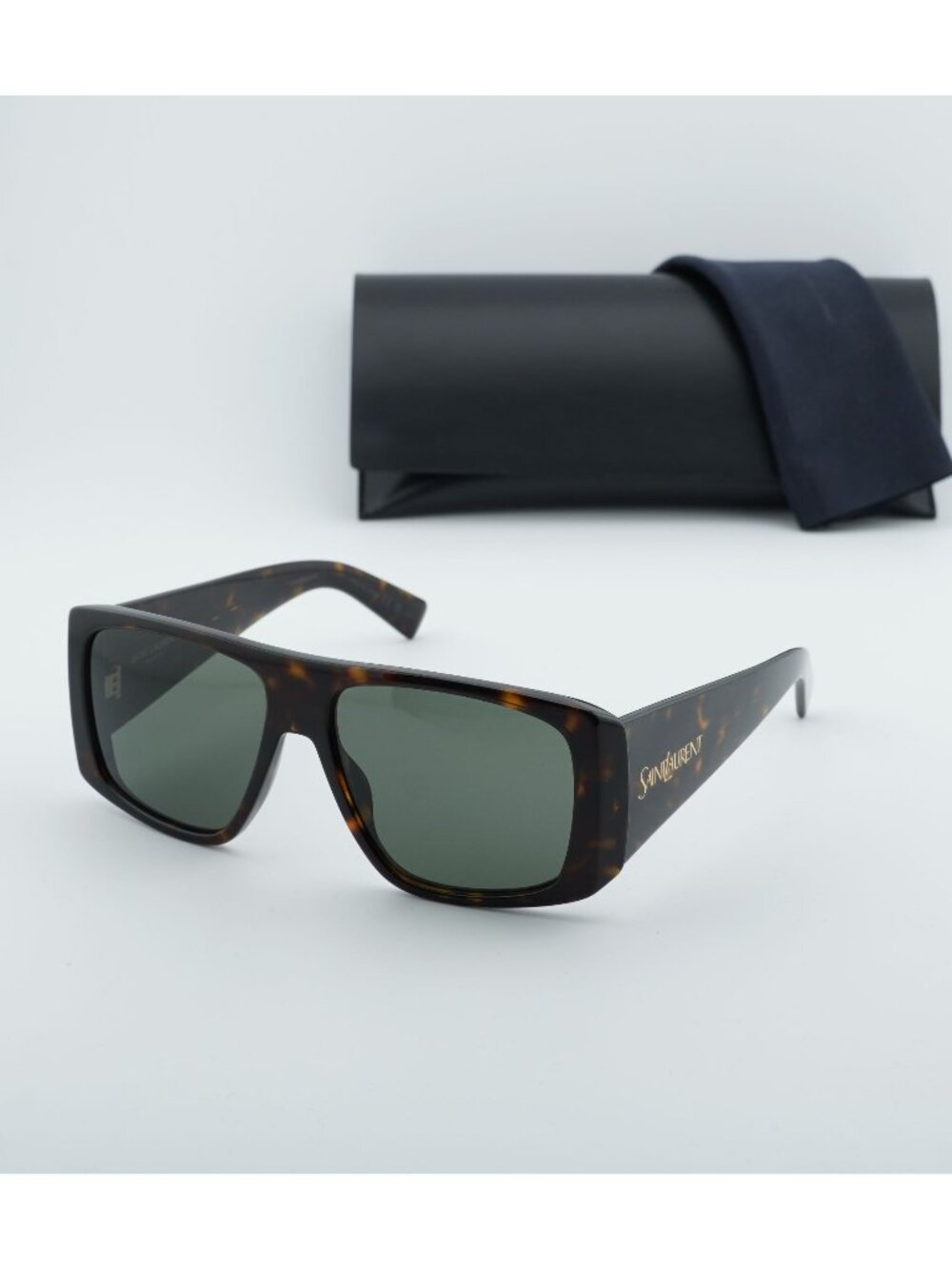 Saint Laurent SL832 002 Square Sunglasses - Havana / Grey